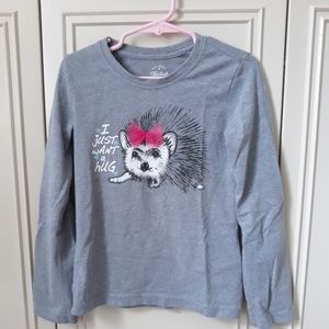 Young Girls Long Sleeve Hedgehog Tee